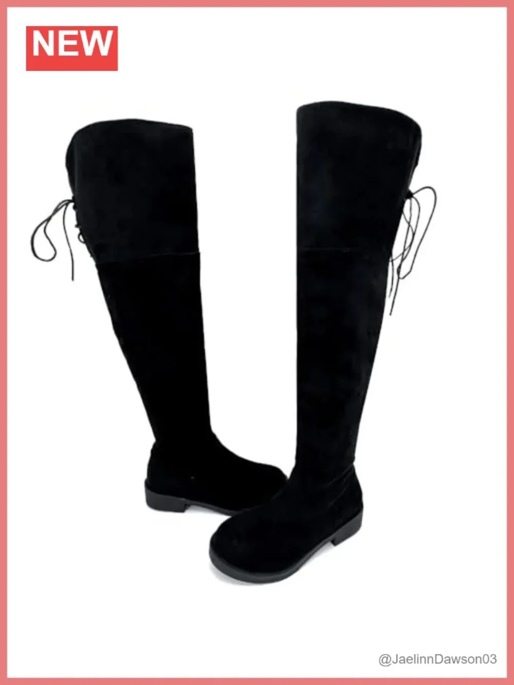 Over the Knee High Boots Round Toe Low Chunky Wide Calf Riding Thigh High Casual